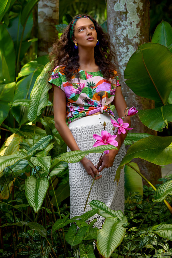 Cotton Lace Skirt - Chalk