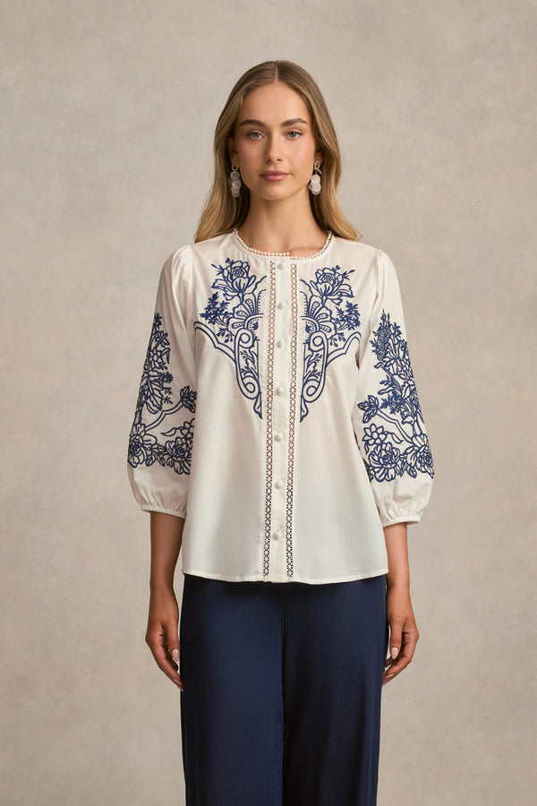 Embroidered Shirt - White