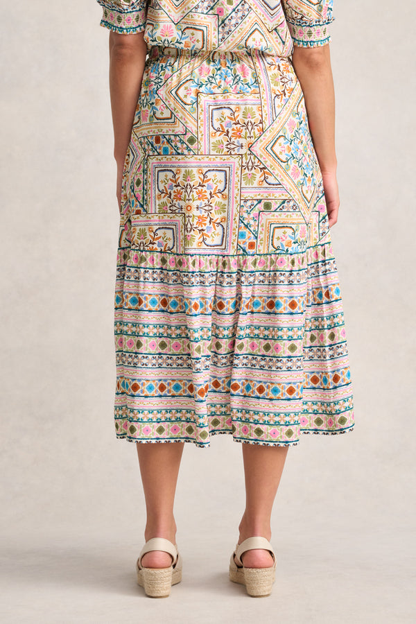 Tier Skirt - Tile Print
