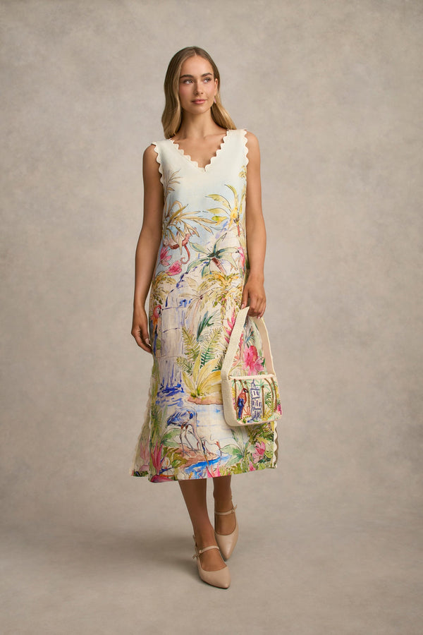 Scallop Scenic Dress - Jungle Print