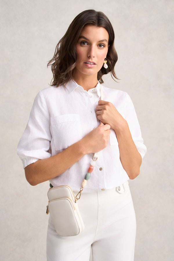 Beaded Phone Bag - Cream