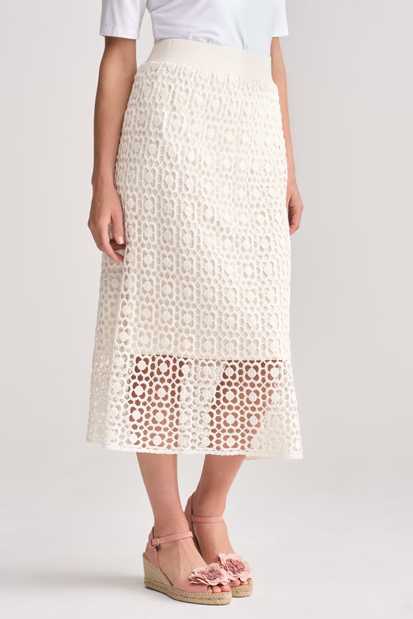 Cotton Lace Skirt - Chalk