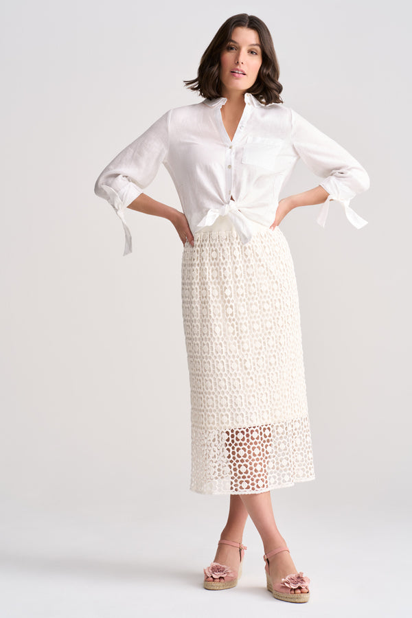Cotton Lace Skirt - Chalk