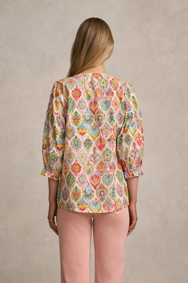 Cotton Dobby Blouse - Pink Nouveau