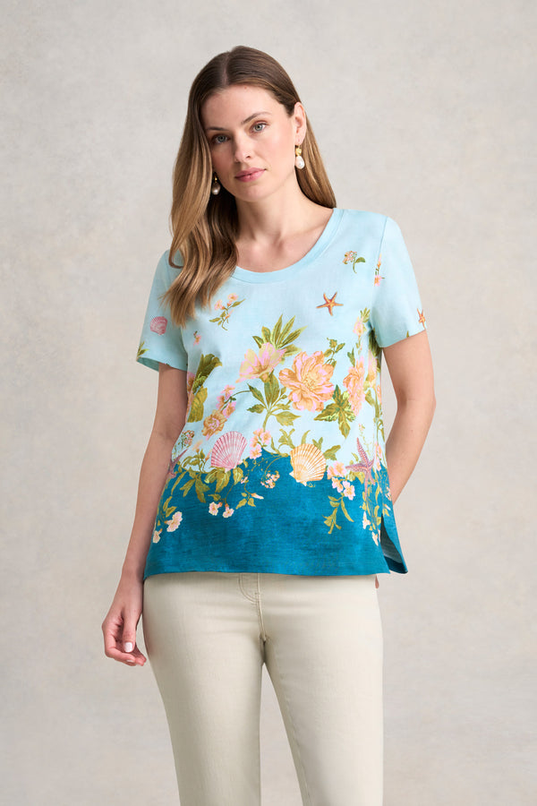 Printed Cotton T-Shirt - Shell Print