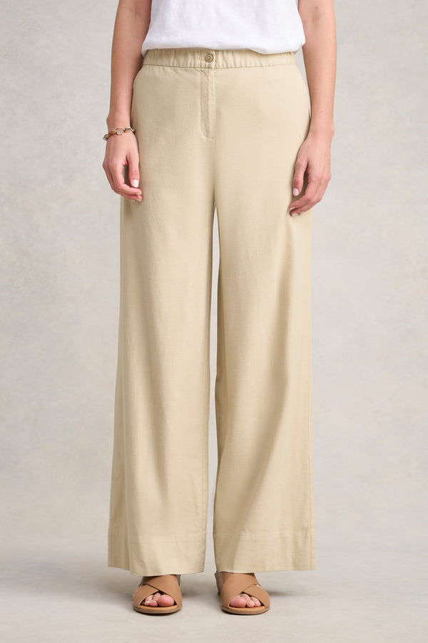 Linen Blend Pant - Taupe