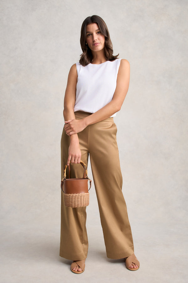 Wide Leg Pant - Tan