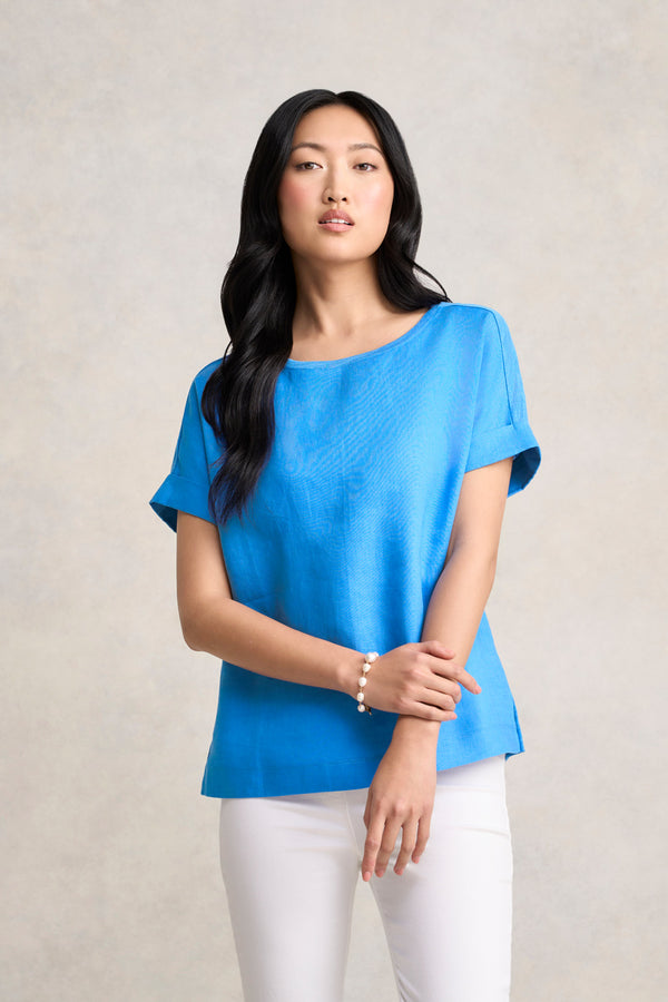 Linen Mix Top - Regata