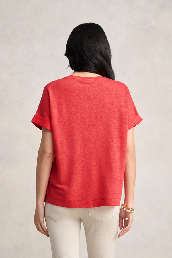 Linen Mix Top - Poppy