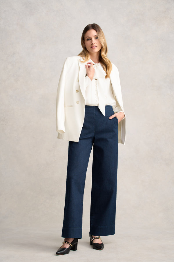 Silk Blend Shirt With Tie - Cream