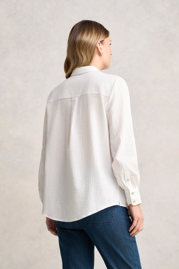 Cotton Seersucker Shirt - White