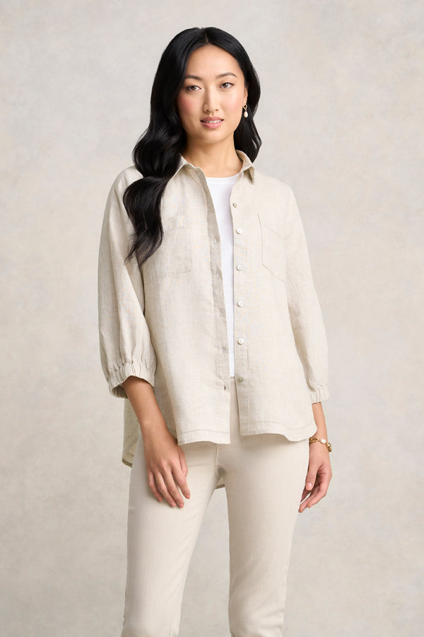 Essential Linen Shirt - Natural Cross Dye