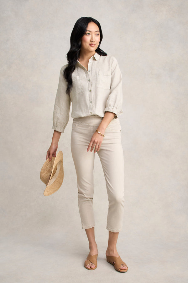 Essential Linen Shirt - Natural Cross Dye