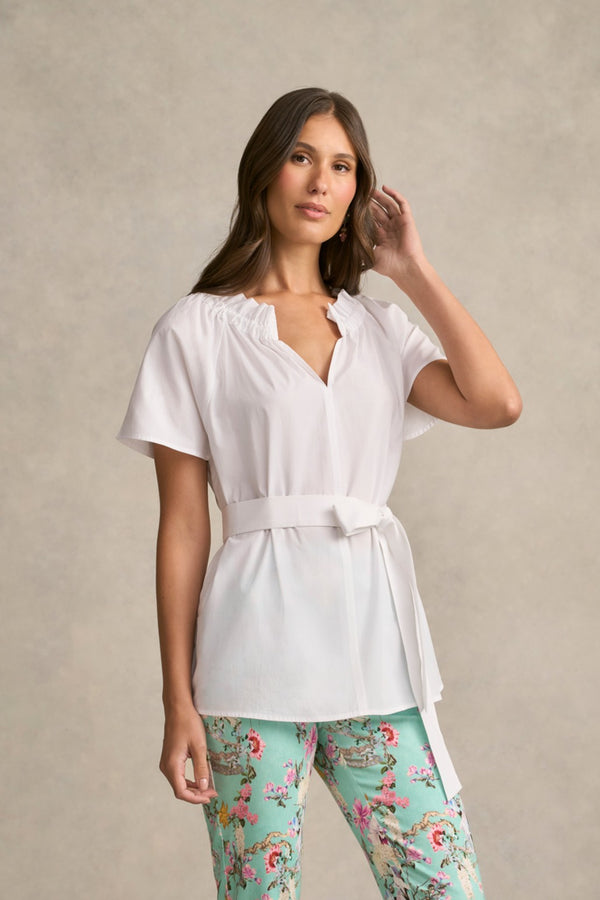 Cotton Swing Blouse - White