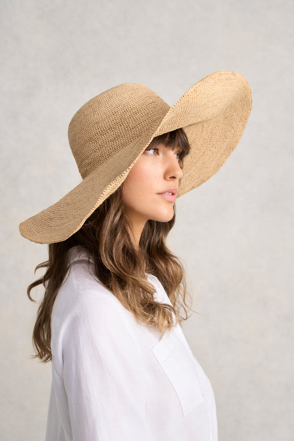 Wide Brim Floppy Hat - Natural