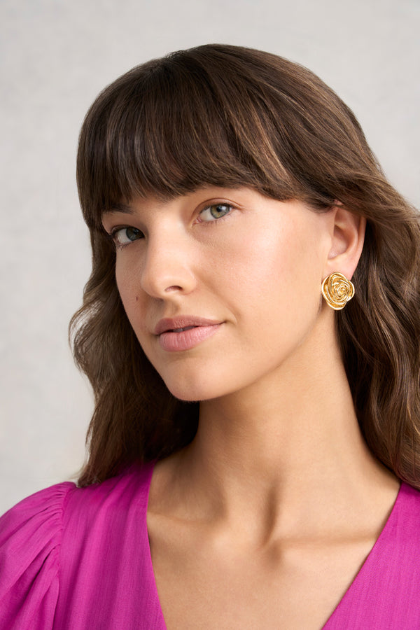 Flower Earrings - Gold