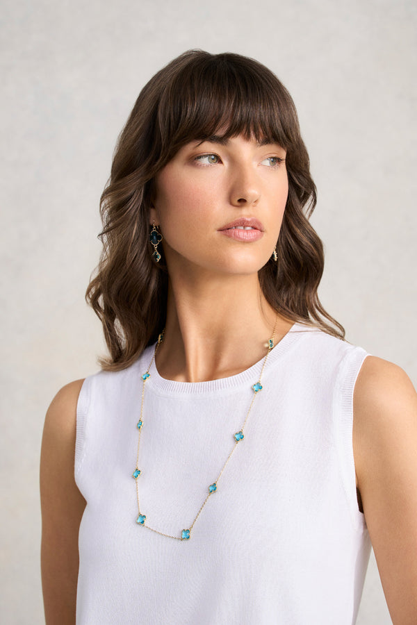 Clover Necklace - Aqua