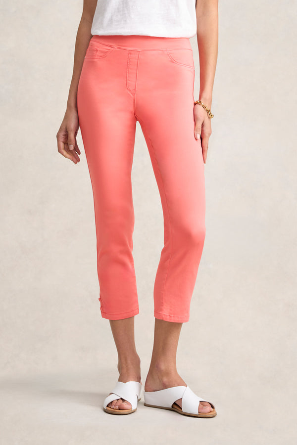 Bengajean Three Quarter Button Detail - Bright Coral