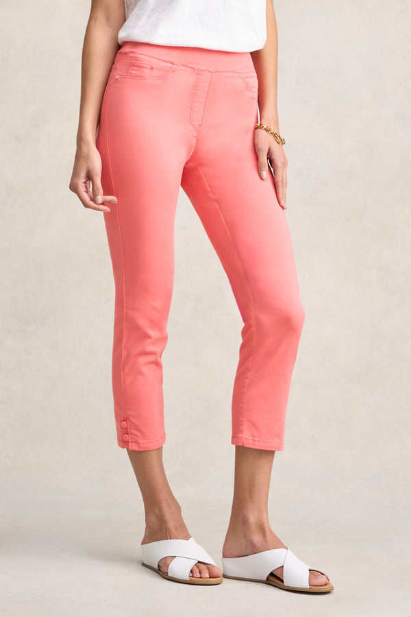 Bengajean Three Quarter Button Detail - Bright Coral