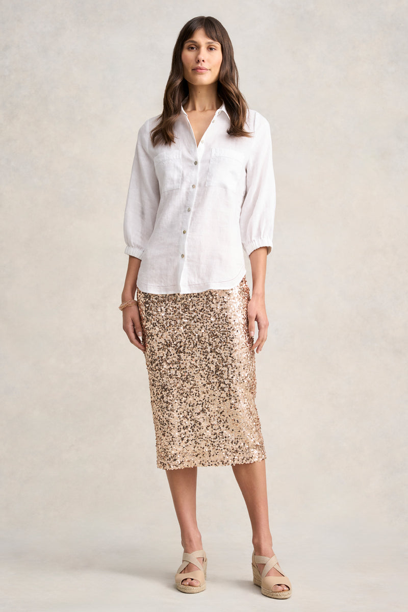 Sequin Skirt Blue Illusion