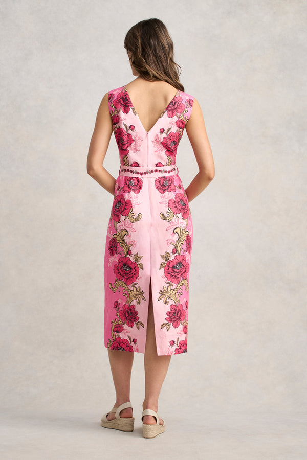 Linen Dress - Sunset Glow Print