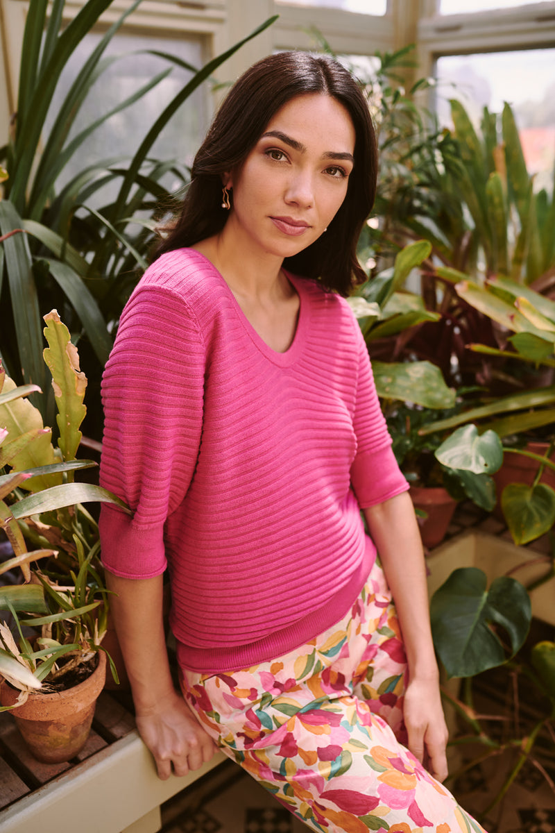 Shop Now for Half Sleeve Knit Top in Australia Blue Illusion