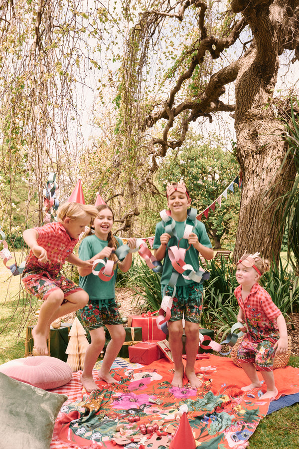 Nathalie Lété Kids PJ Set - Forest Red Gingham