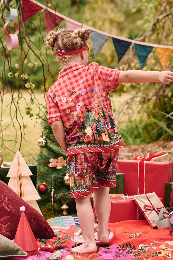 Nathalie Lété Kids PJ Set - Forest Red Gingham