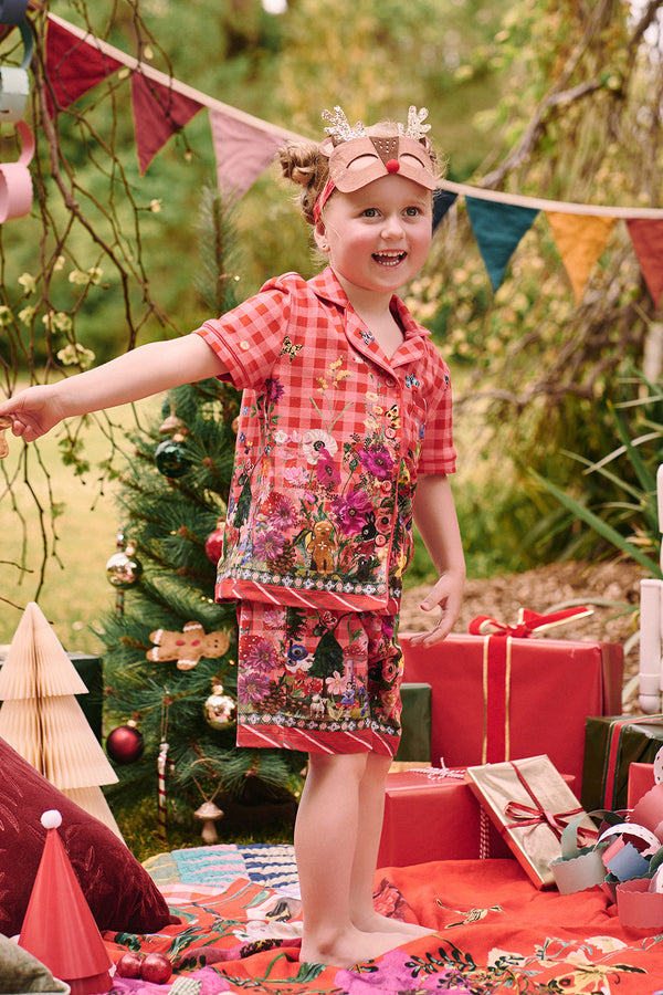 Nathalie Lété Kids PJ Set - Forest Red Gingham