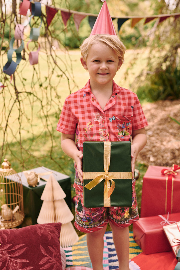 Nathalie Lété Kids PJ Set - Forest Red Gingham