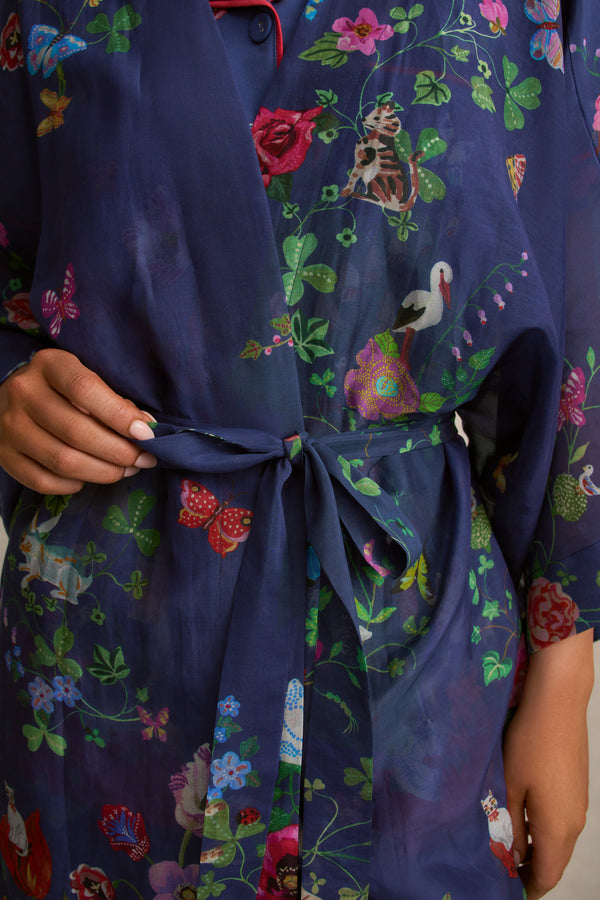 Nathalie Lété Cotton Silk Kimono - Secret Grove Print