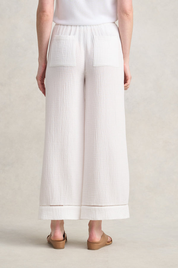 Cheesecloth Resort Pant - White
