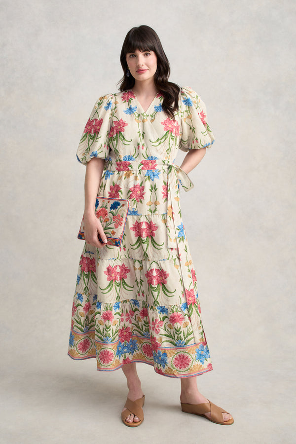 Tiered Wrap Dress- Paradise Print