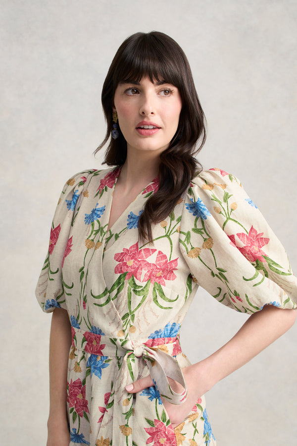 Tiered Wrap Dress- Paradise Print