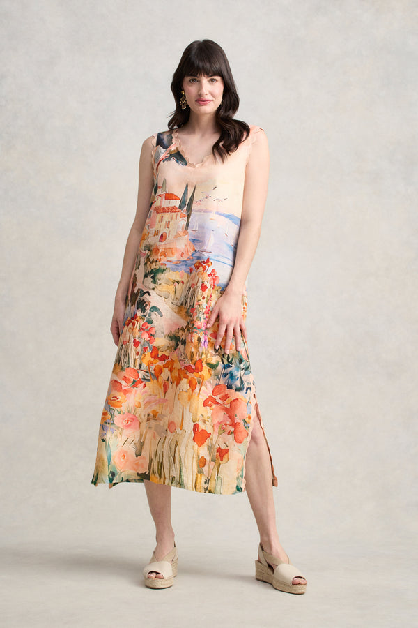 Scallop Scenic Dress - Coastal Scenic Print