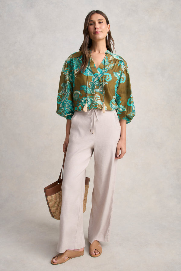 Cotton Silk Blouse - Statement Paisley