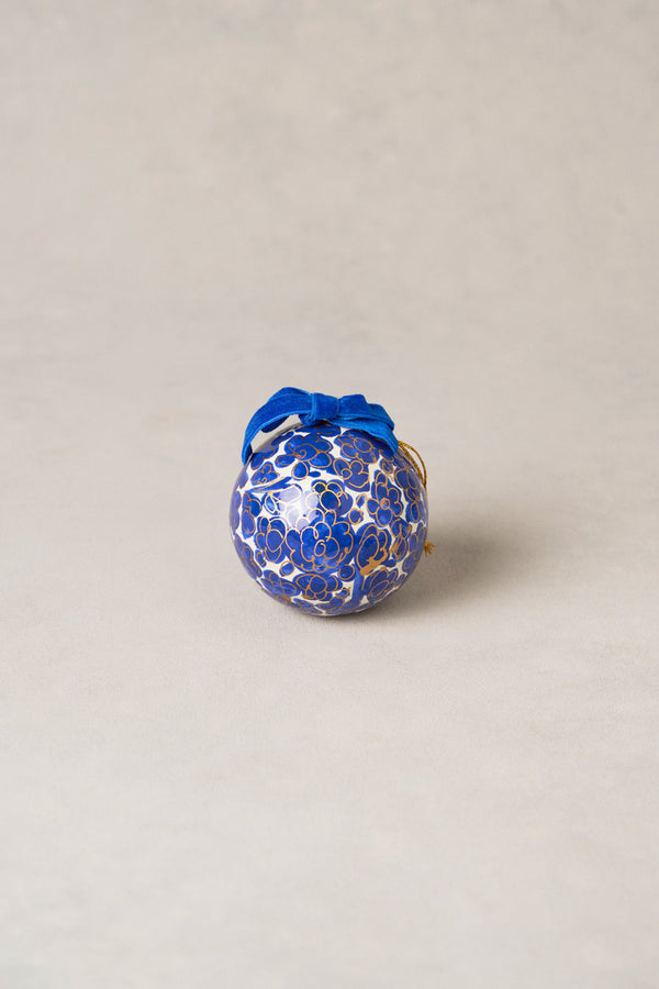3” Small Floral Bauble - Blue