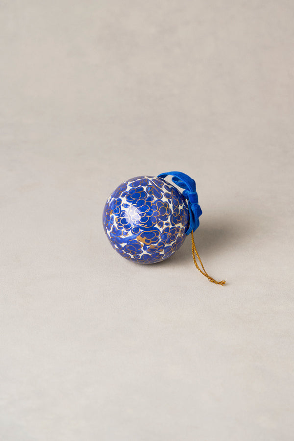 3” Small Floral Bauble - Blue