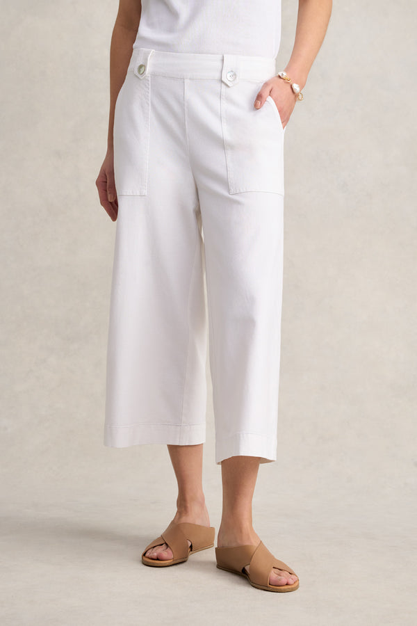 Linen Culotte - White