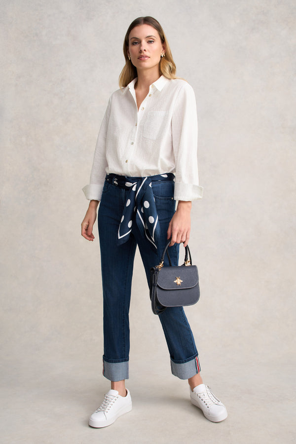 Classique 25 Turn Up Jeans - Mid Wash Denim