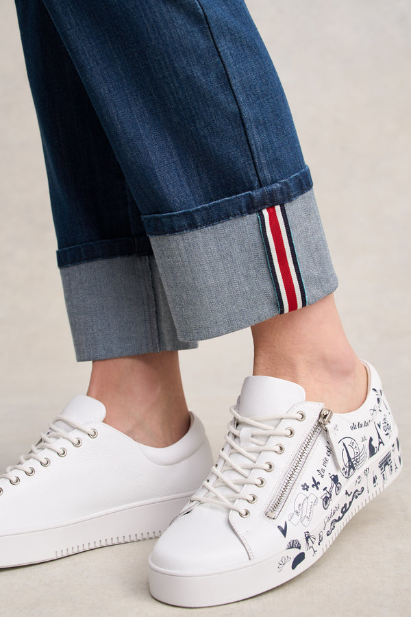 Classique 25 Turn Up Jeans - Mid Wash Denim