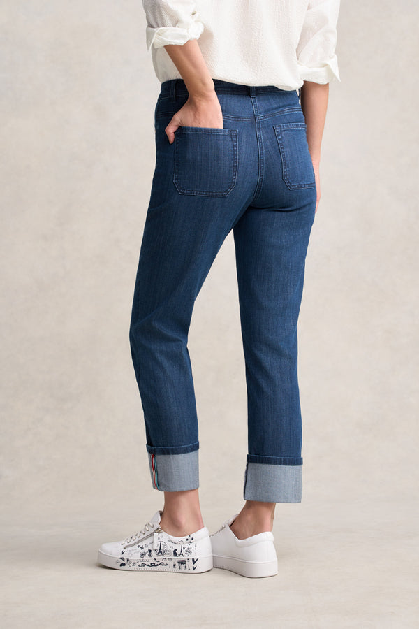 Classique 25 Turn Up Jeans - Mid Wash Denim