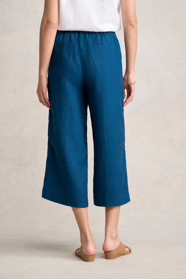 Linen Culotte - Navy Delave
