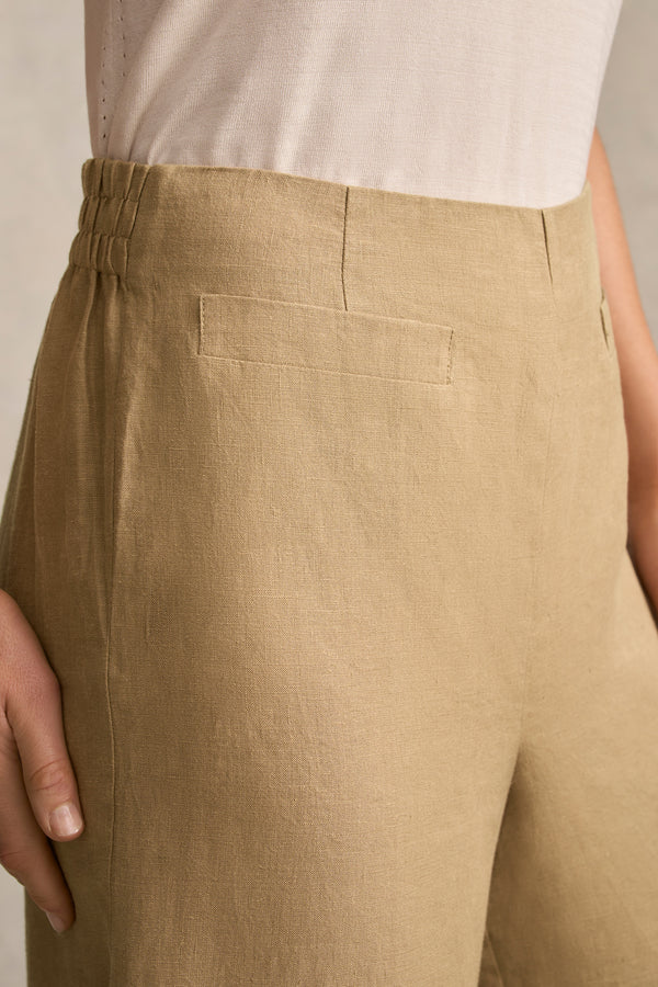 French Linen 7/8 Pant - Camel Twill