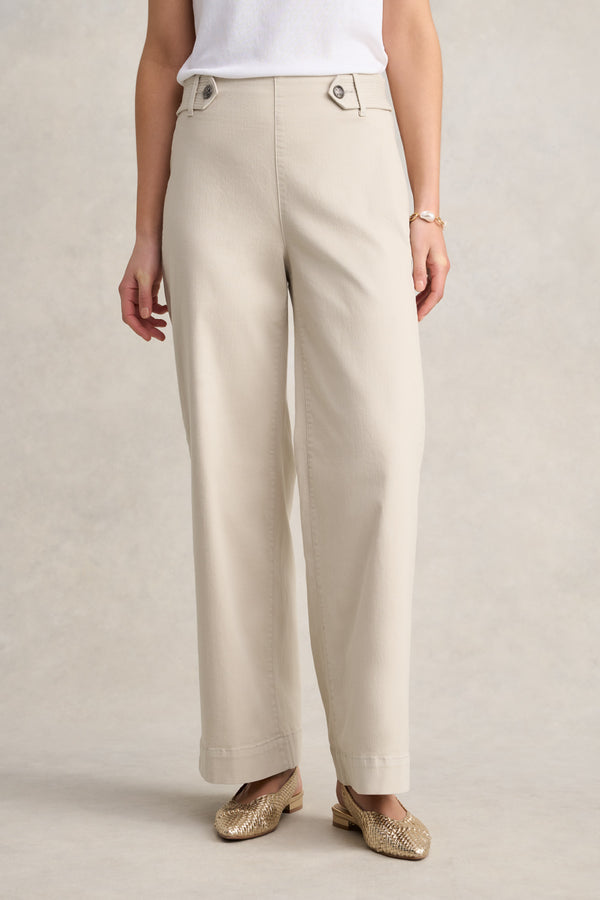 Wide Leg Jeans - Taupe