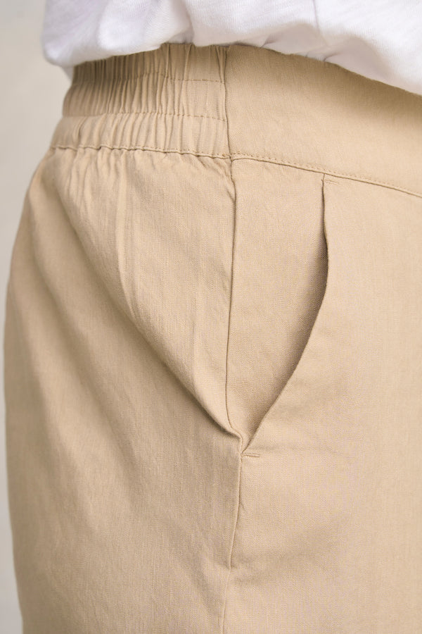 Curved Hem Linen Pant - Flax