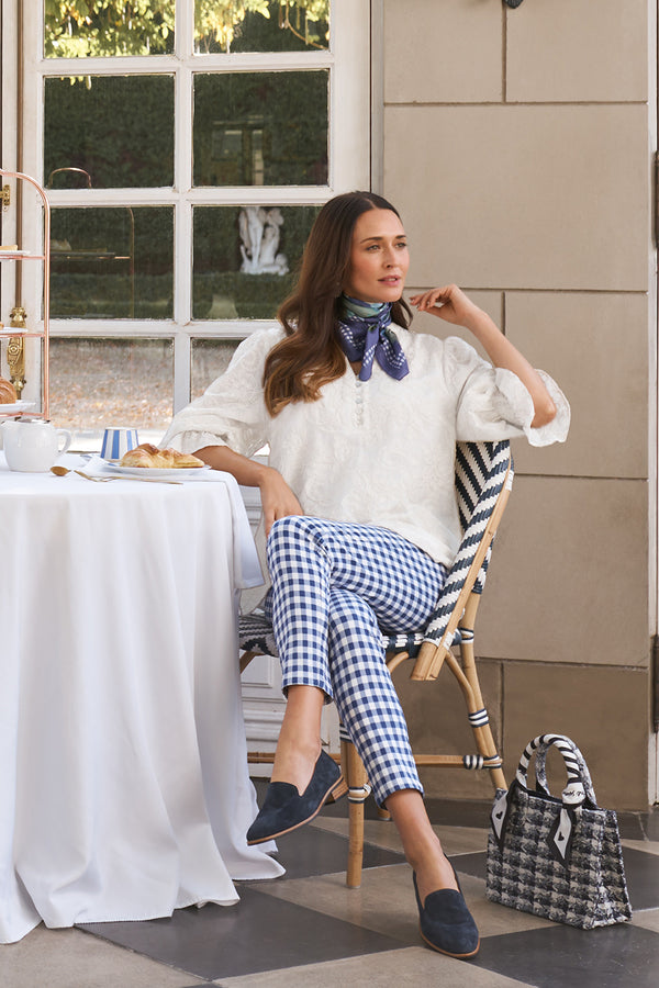 Bengajean Ankle Length Skinny Leg - Azure Gingham