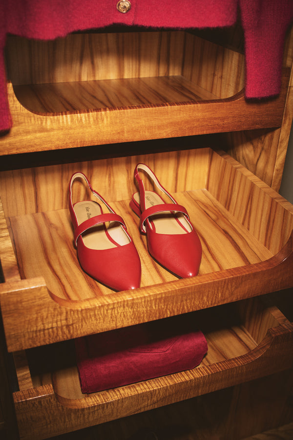 Elisa Pointed Flat - Rouge