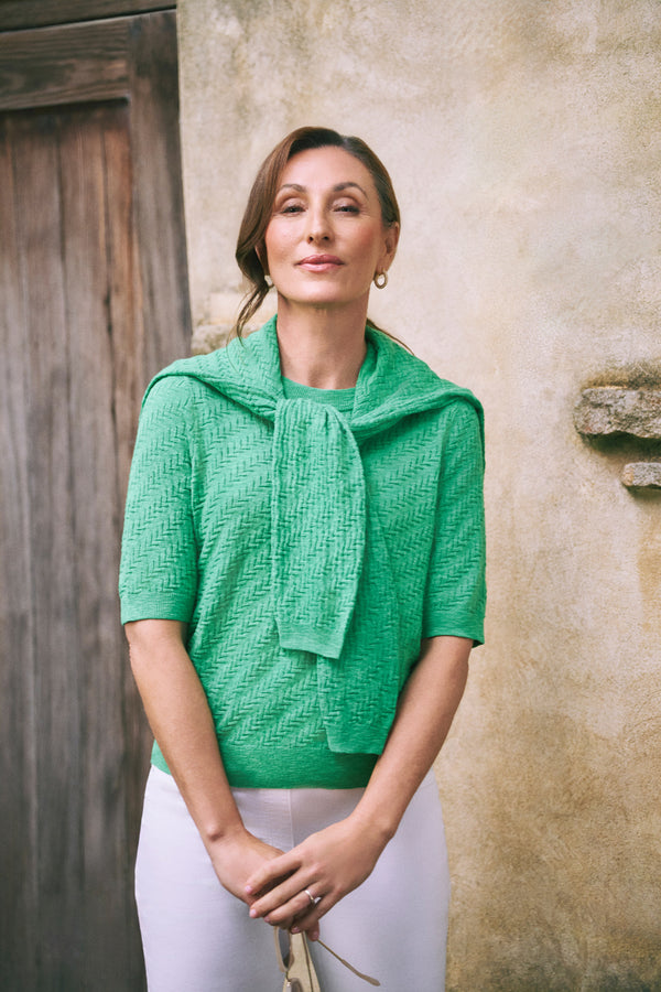 Textured Knit Top – Emerald