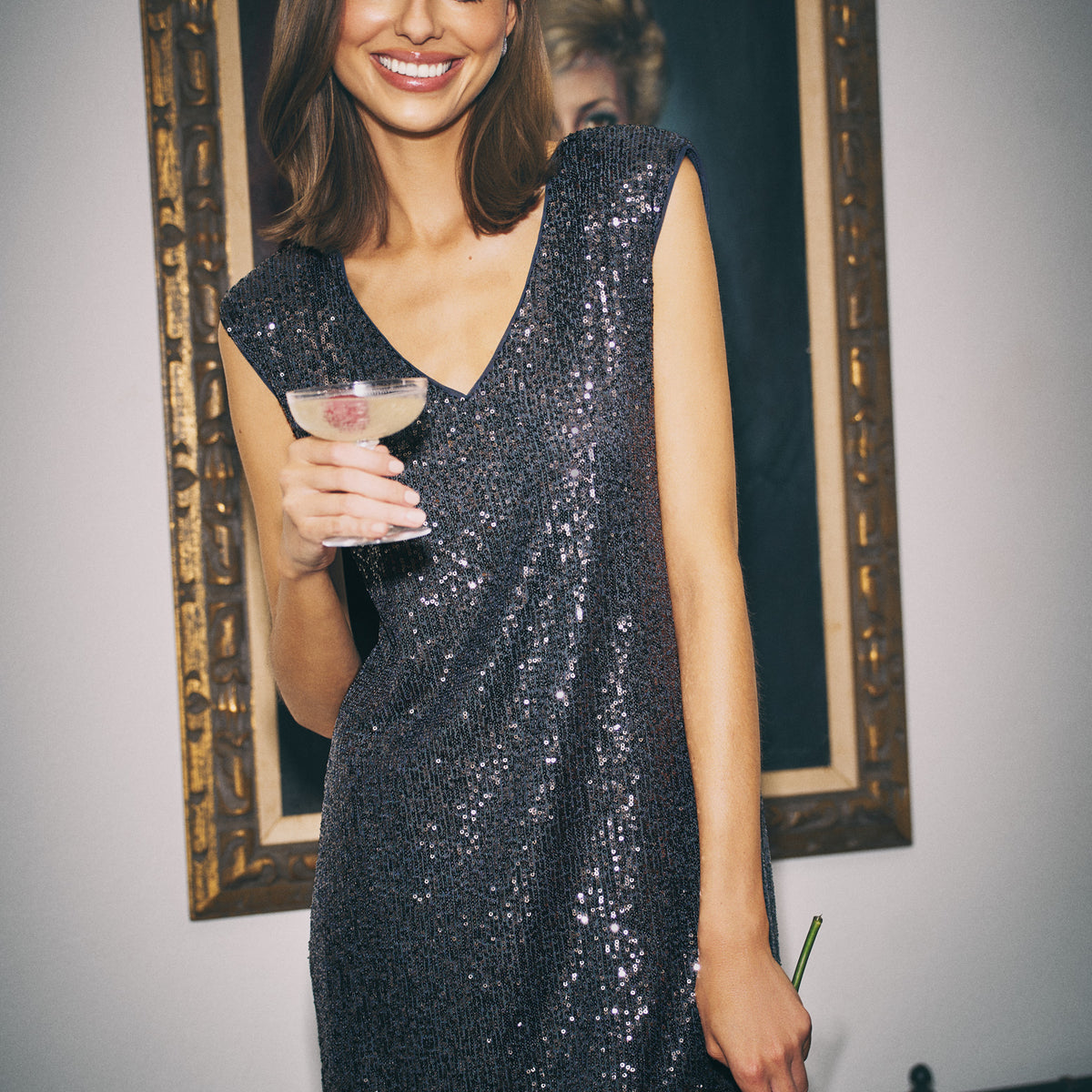 gunmetal blue dress Sequin there may be slight ropa mexicana artesanal Anais White Maxi Dress Color:Blue Mirage
